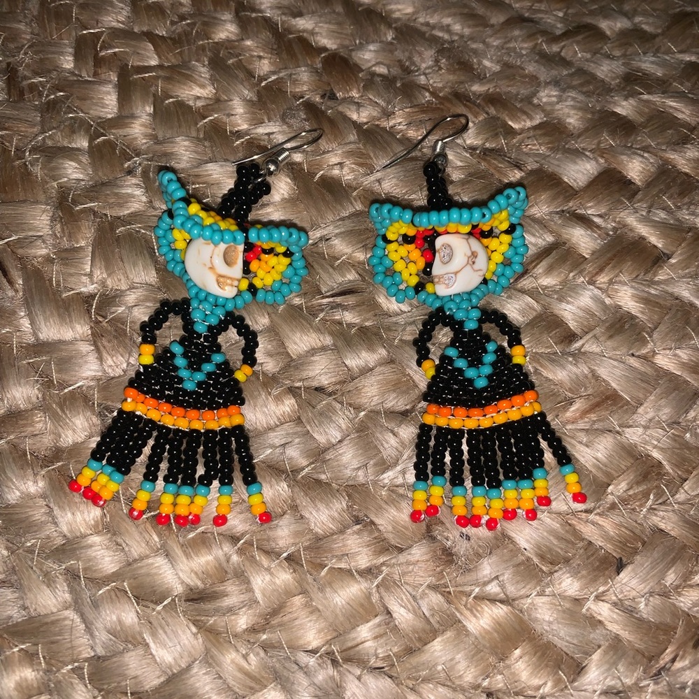 Hand made from Mexico | "day of the dead" earrings | beaded
